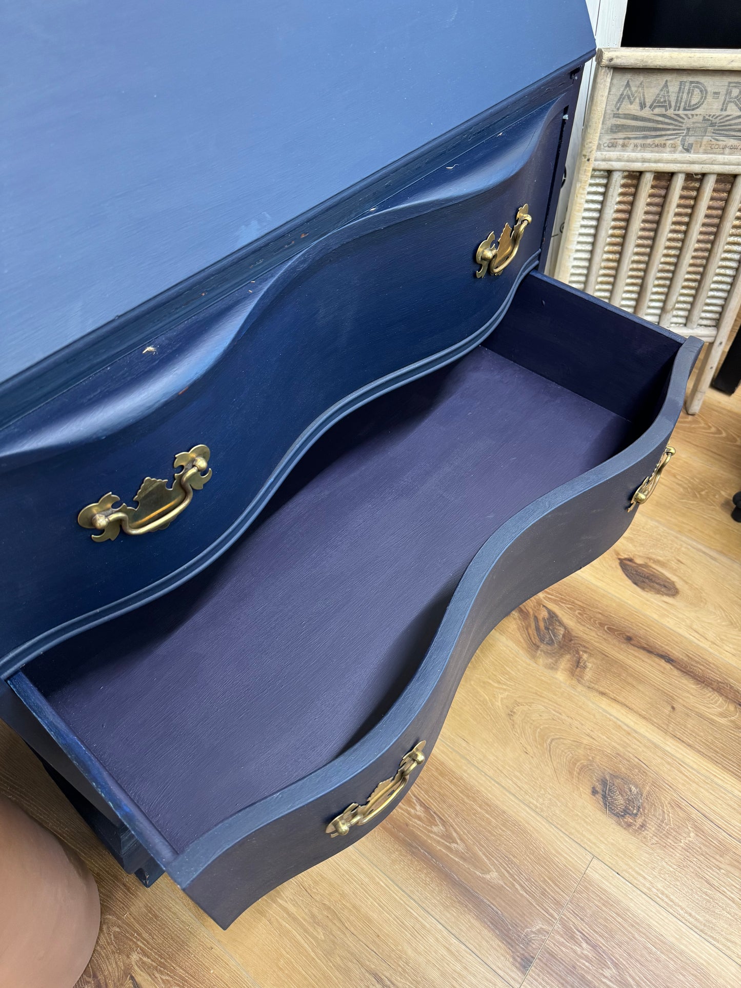 Blue Peacock Vintage Secretary Desk