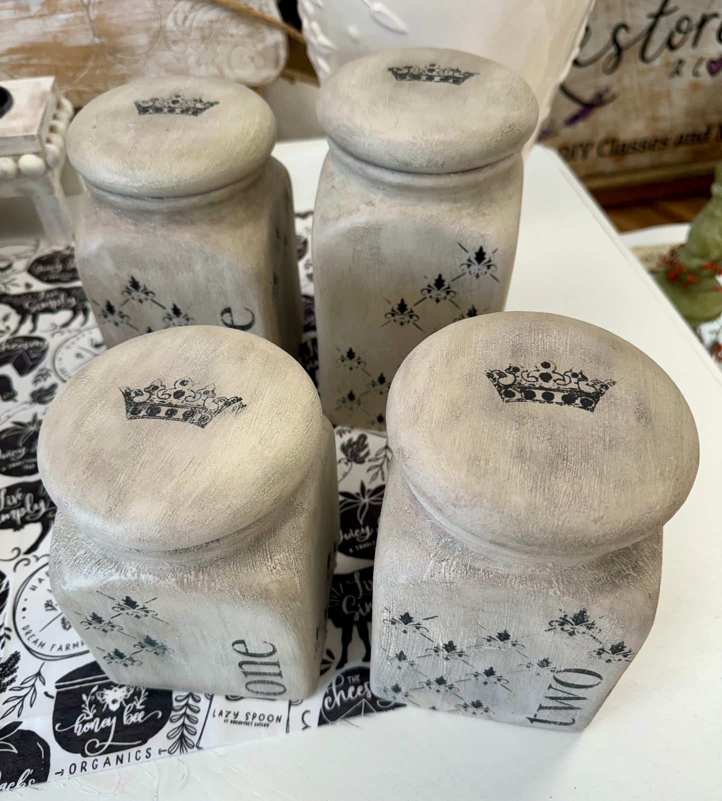 Ceramic Numbered Canister Set of 4