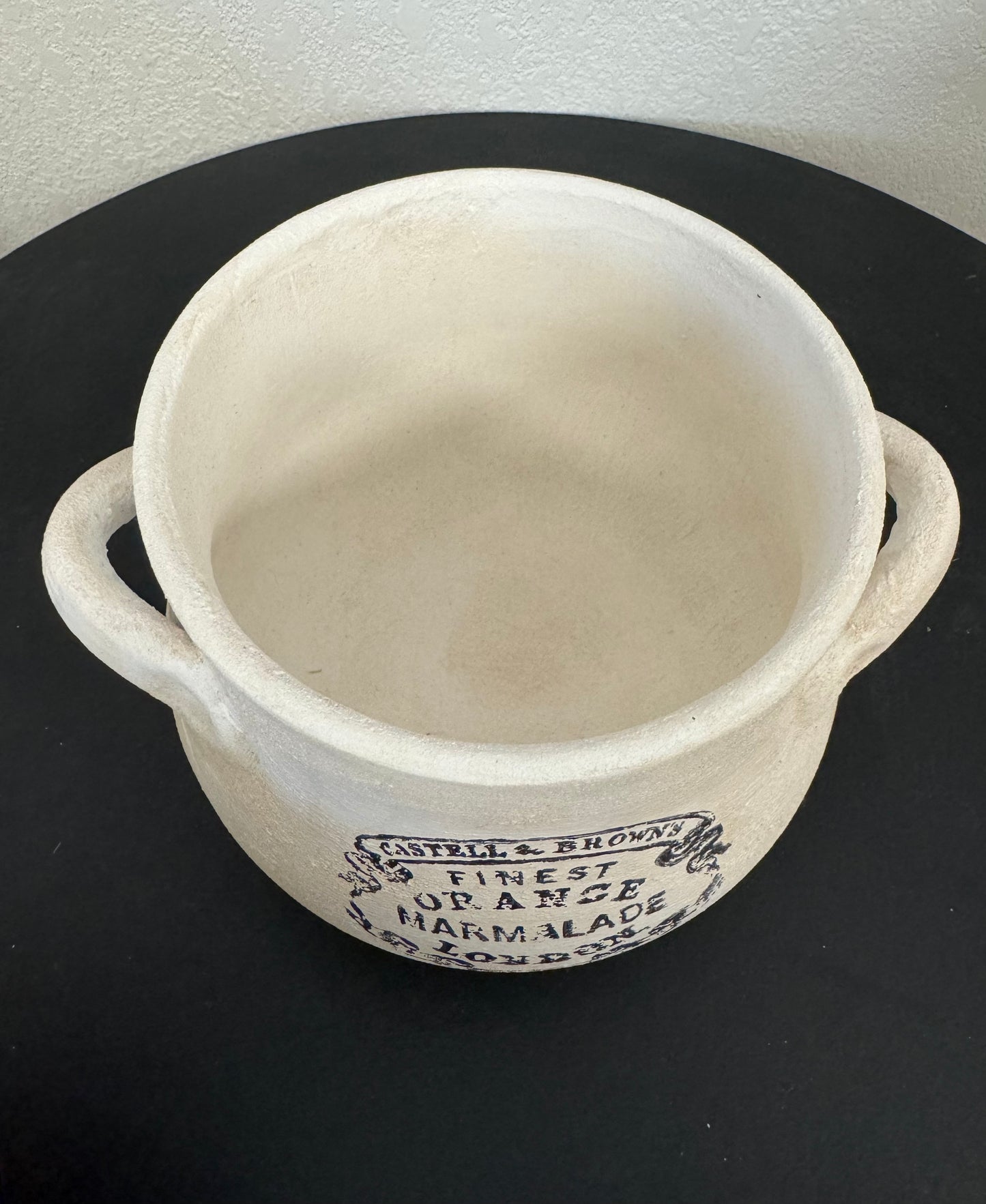 Finest Orange Marmalade Painted Ceramic Bean Pot with Lid