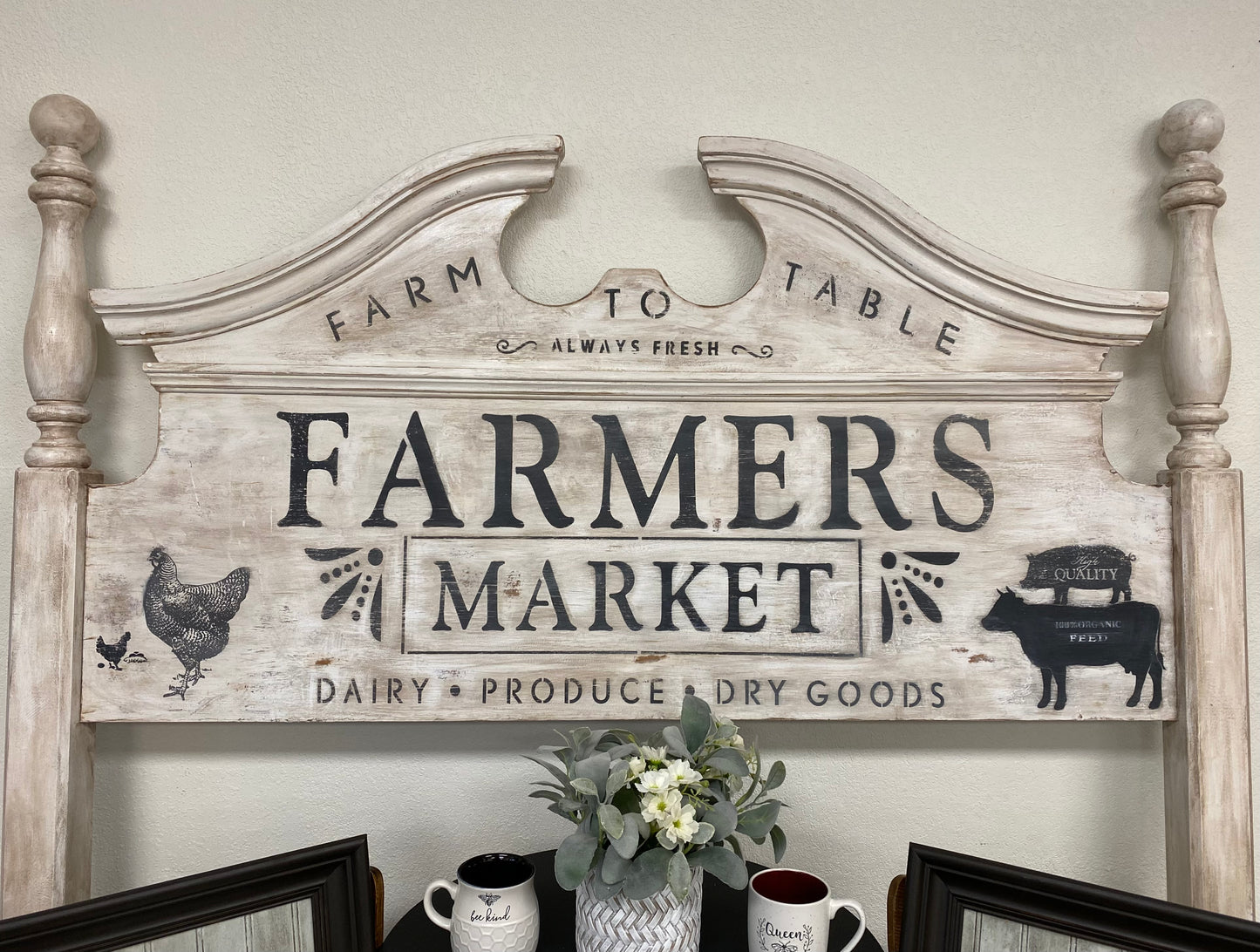 Farmers Market Painted Headboard Sign
