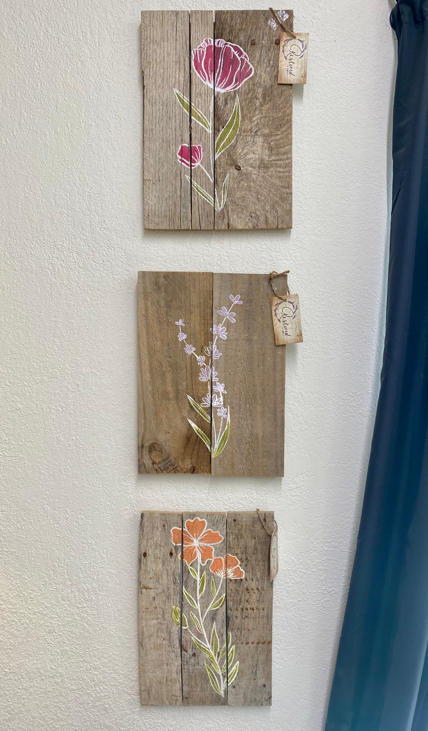 Rustic Wood Flower Sign Set