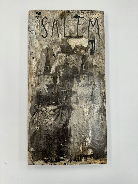 Salem Witch Wooden Distressed Sign