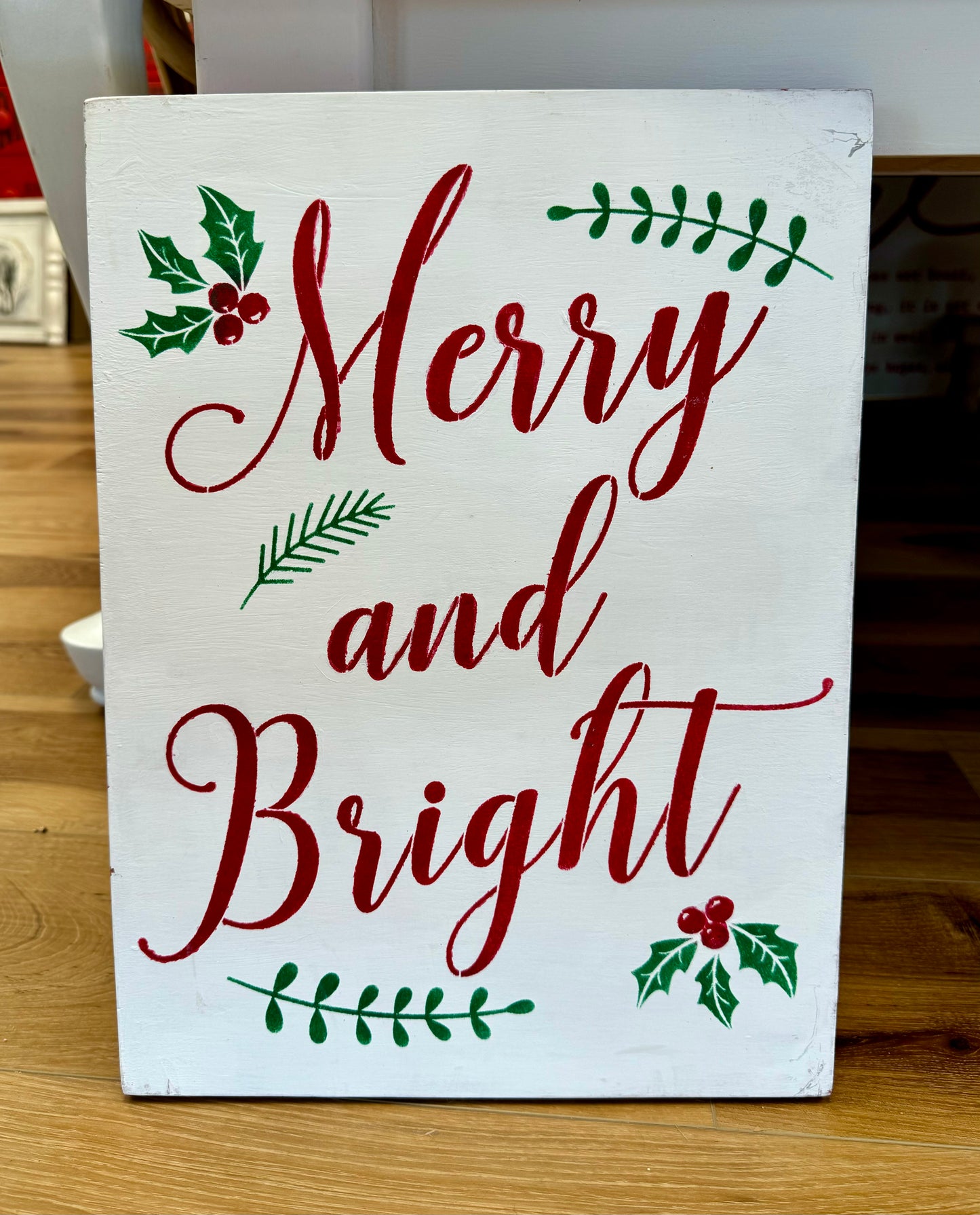 Merry & Bright Wood Sign