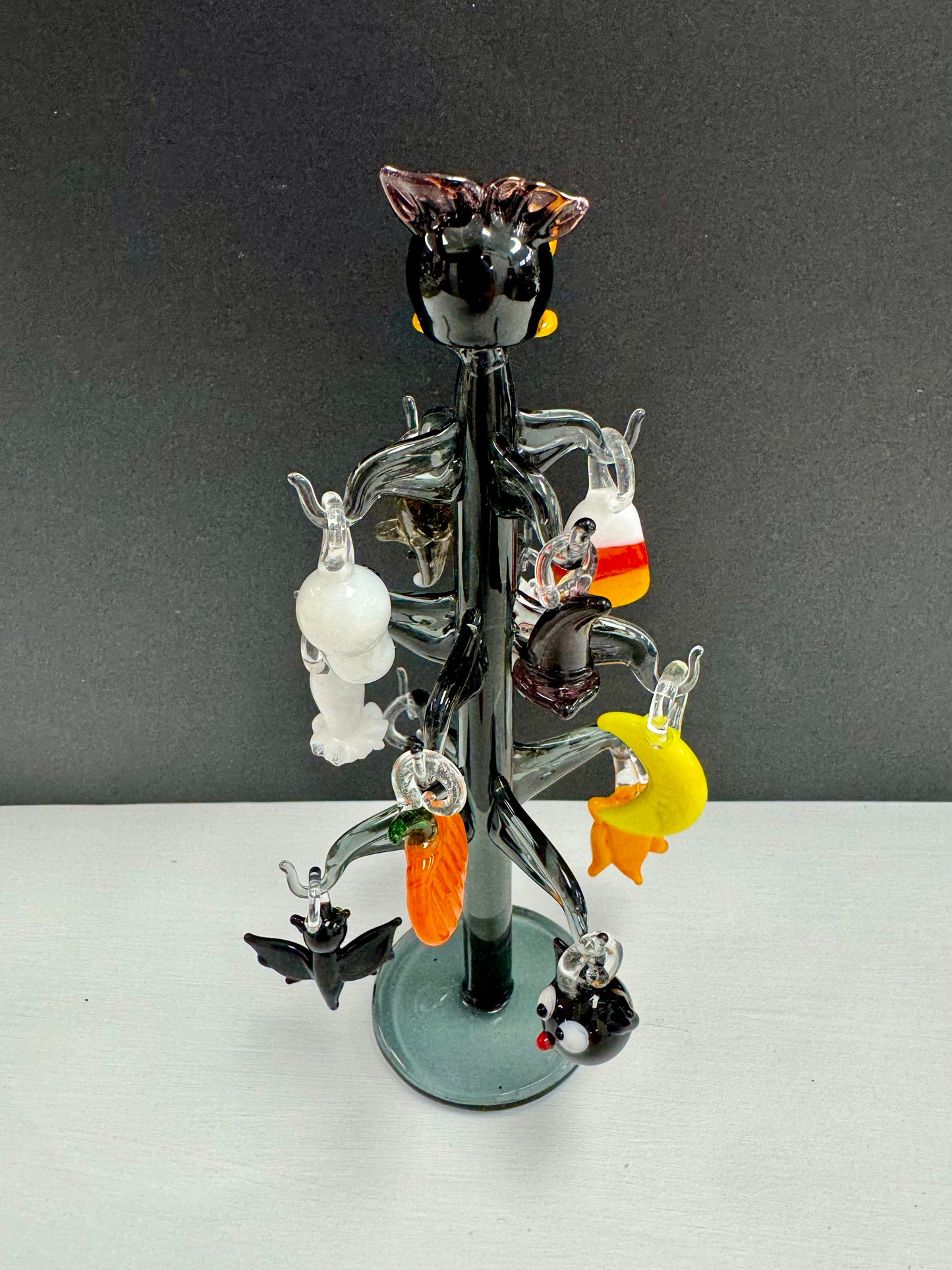 Blown Glass Halloween Charm Tree