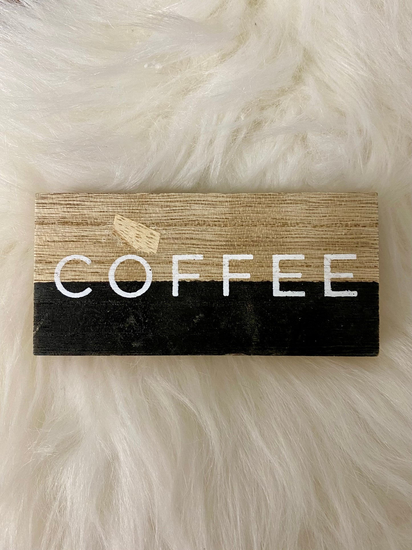 Coffee Wood Block Shelf Sitter