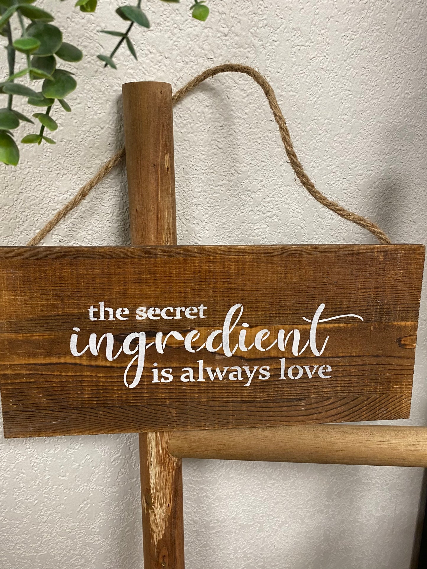 The Secret Ingredient Hanging Wood Sign