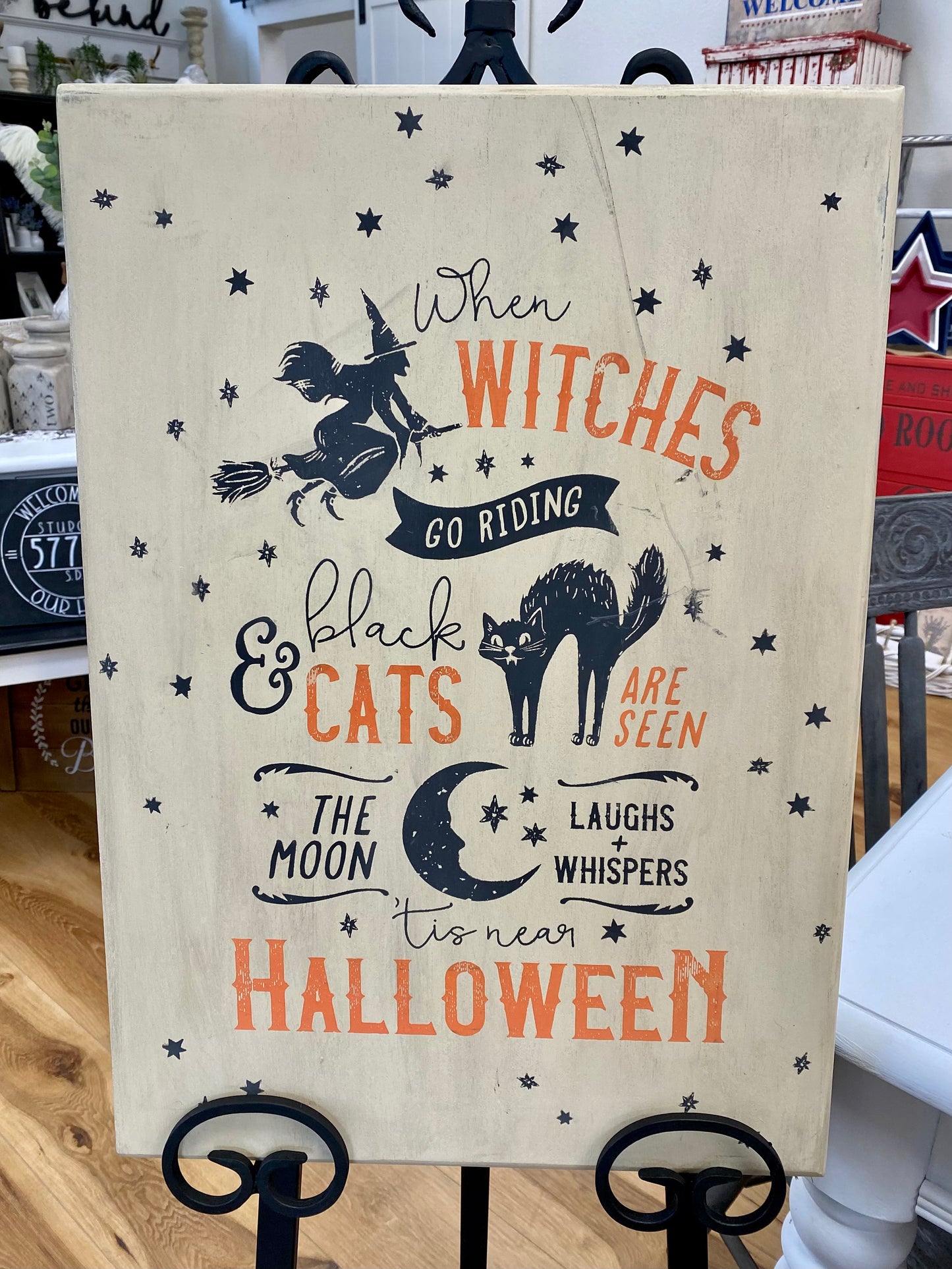 Halloween Witches, Black Cats & Moon Sign