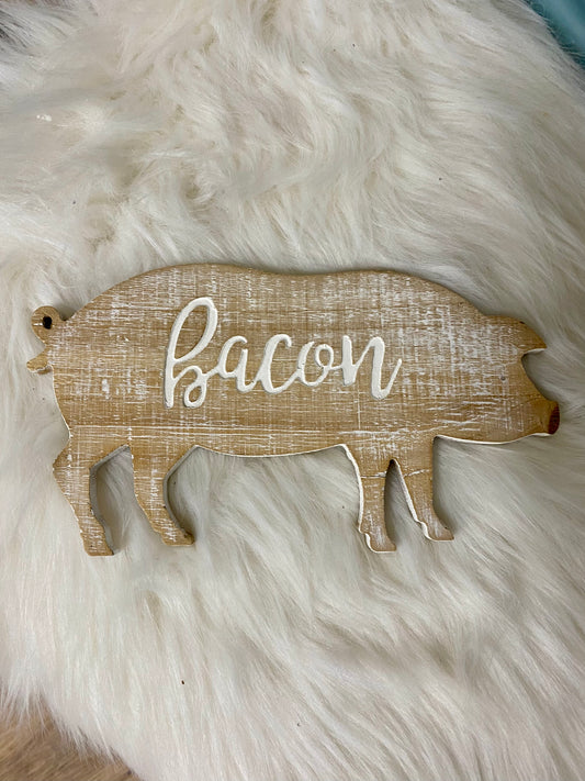 “Bacon” Wooden Pig Cutout