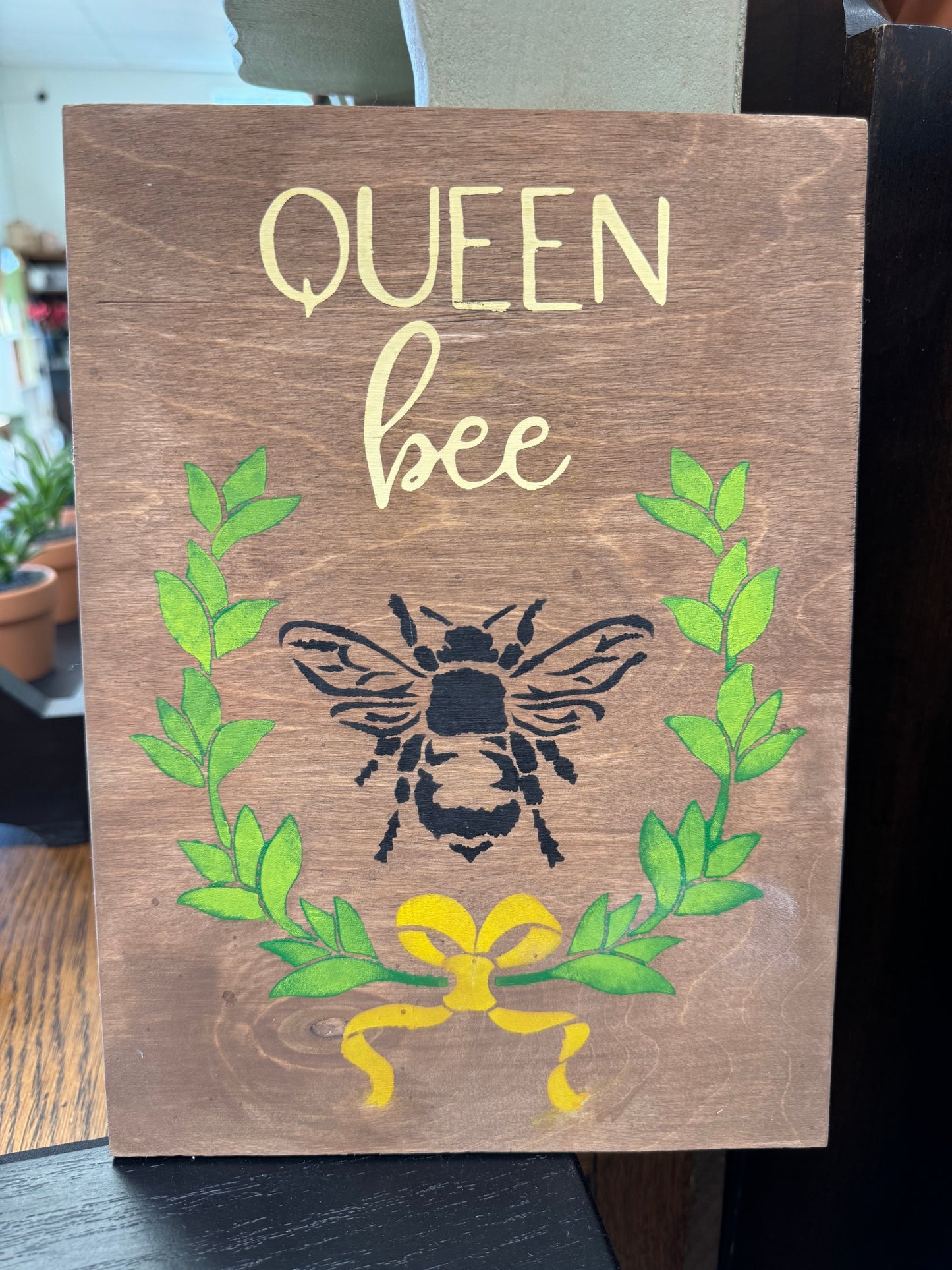 Queen Bee Small Wooden Sign