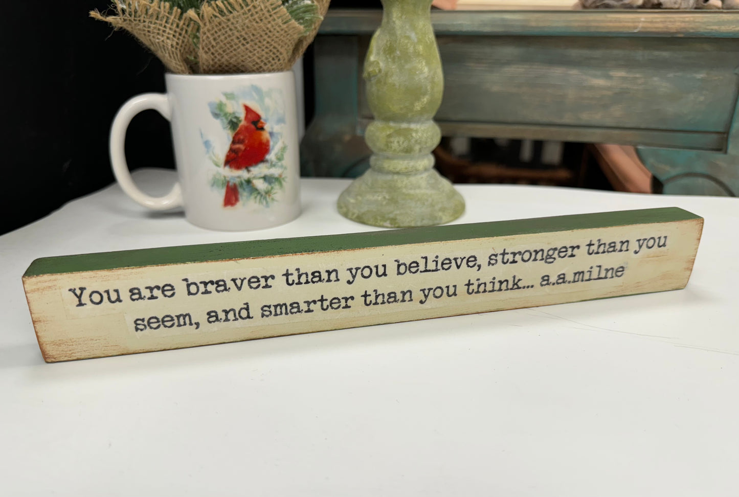 Wood Shelf Sitter with Quote #4