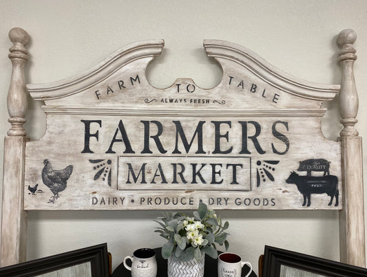 Farmers Market Painted Headboard Sign