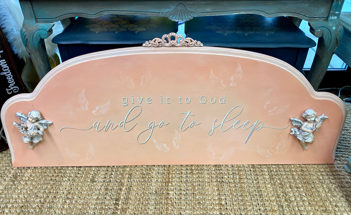 “Give it to God” Painted Children’s Headboard