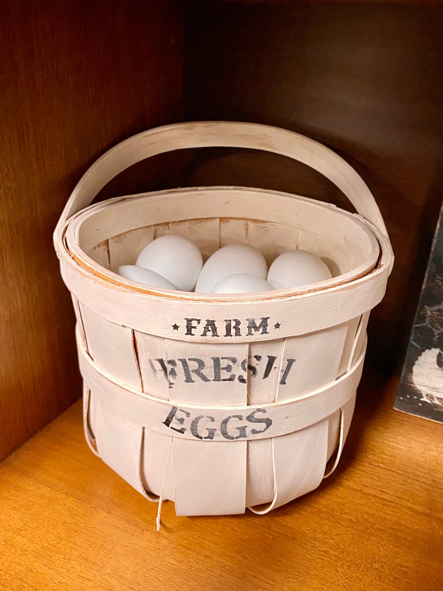 Farm Fresh Eggs Bushel Basket