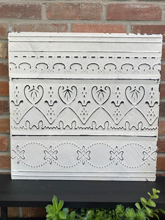 Whitewash Tin Tile Decor