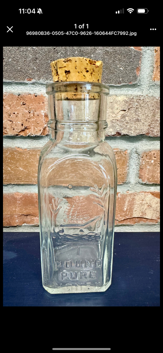 Glass Honey Bottle with Cork