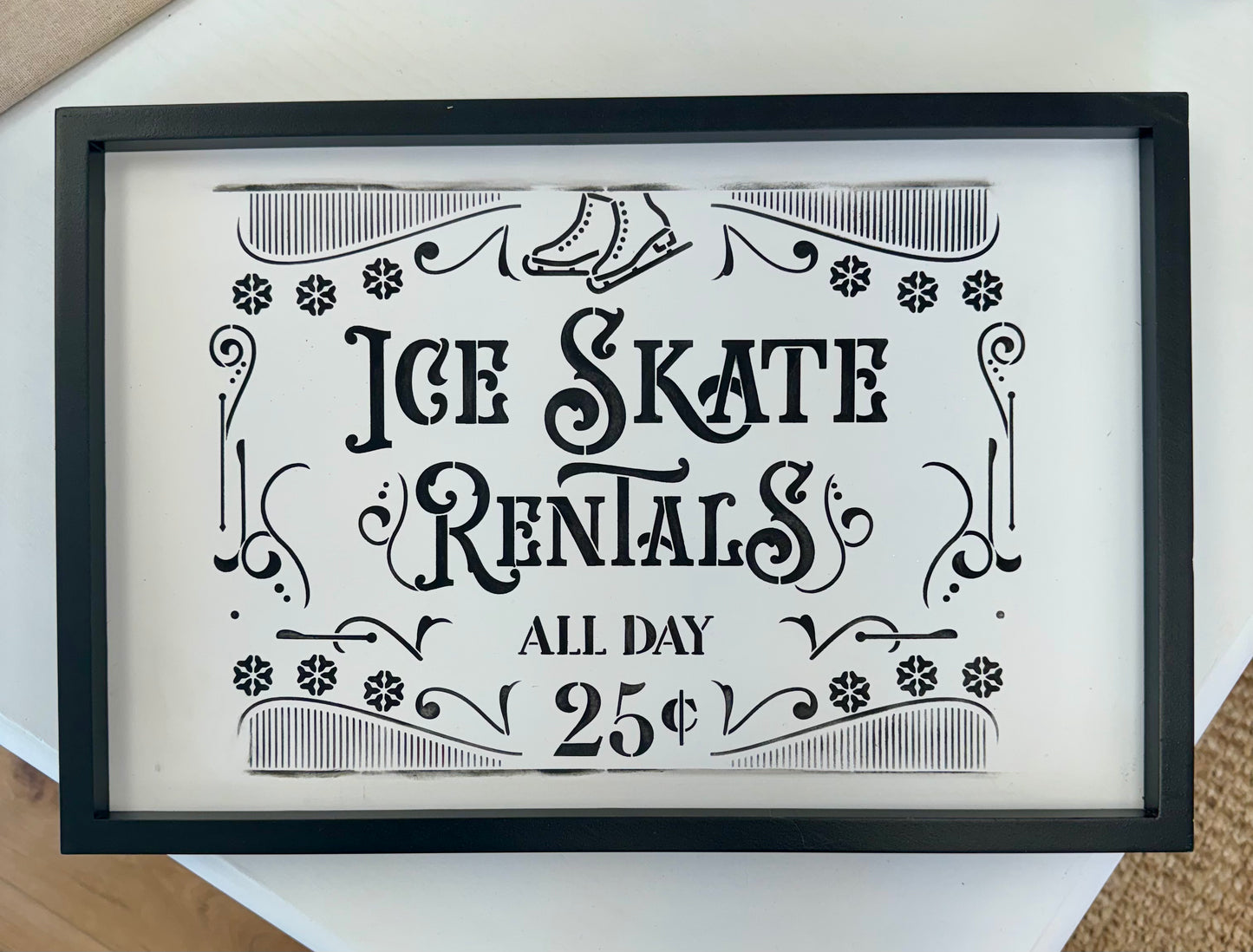 Ice Skate Rentals Wood Sign