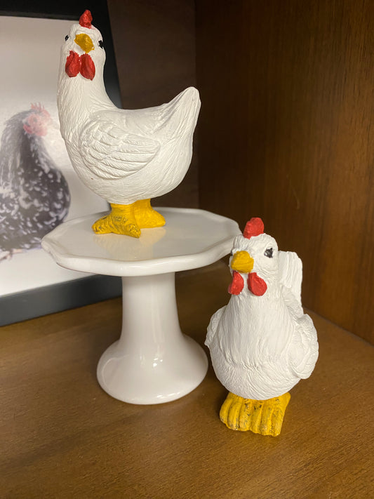 Painted Ceramic Chicken Figurine