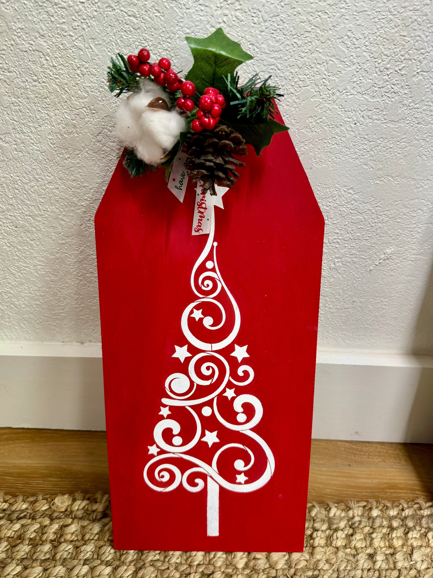 Red Large Christmas Door Tag