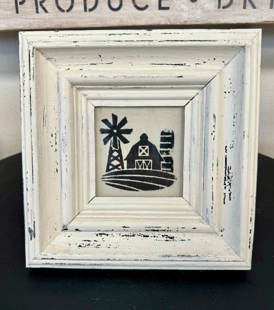 Barn & Windmill Distressed Frame Decor