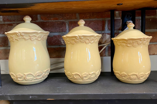 Chris Madden Yellow Adalina Ceramic Canister Set