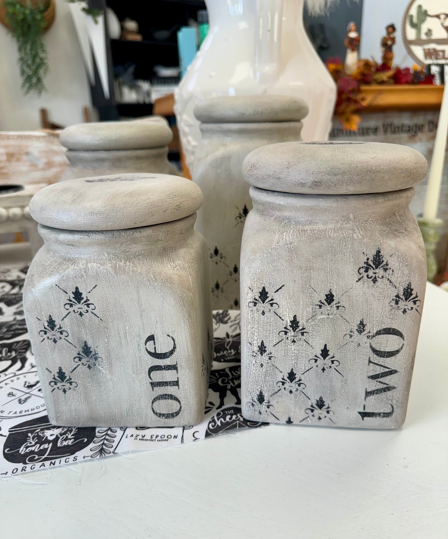 Ceramic Numbered Canister Set of 4