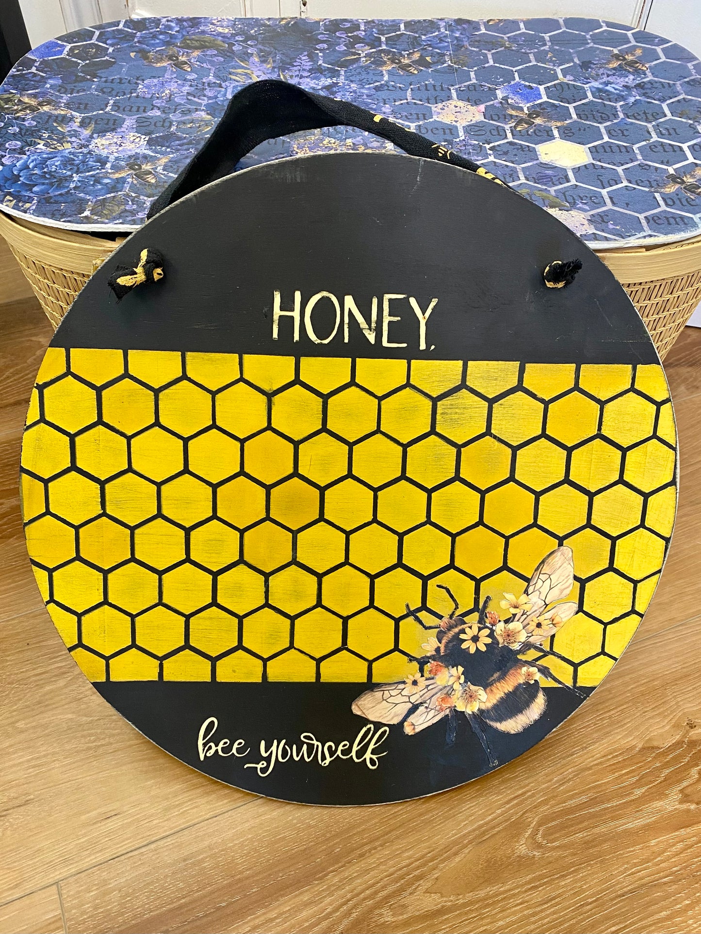 “Honey, Bee Yourself” Hanging Sign
