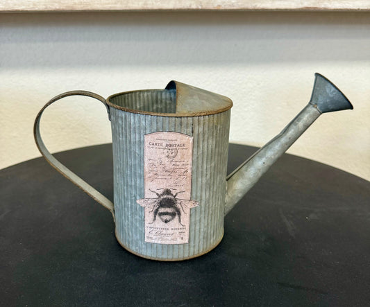 Honey Bee Galvanized Metal Watering Can