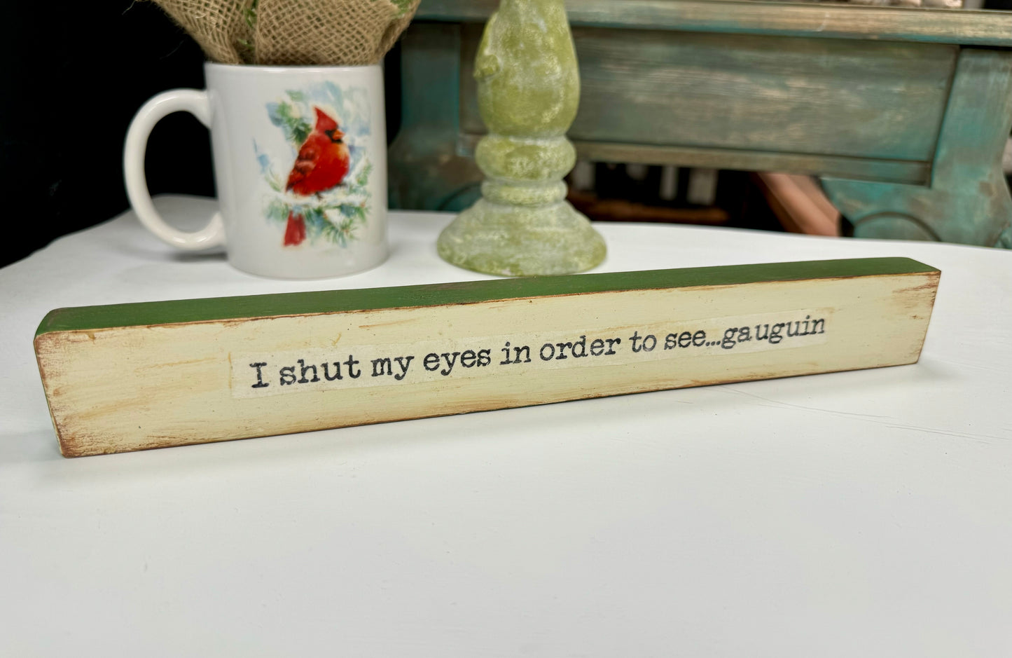 Wood Shelf Sitter with Quote #1