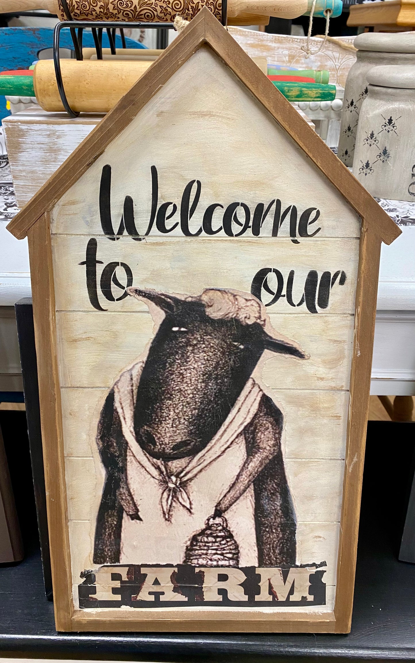 Welcome to Our Farm Wood House Frame Sign