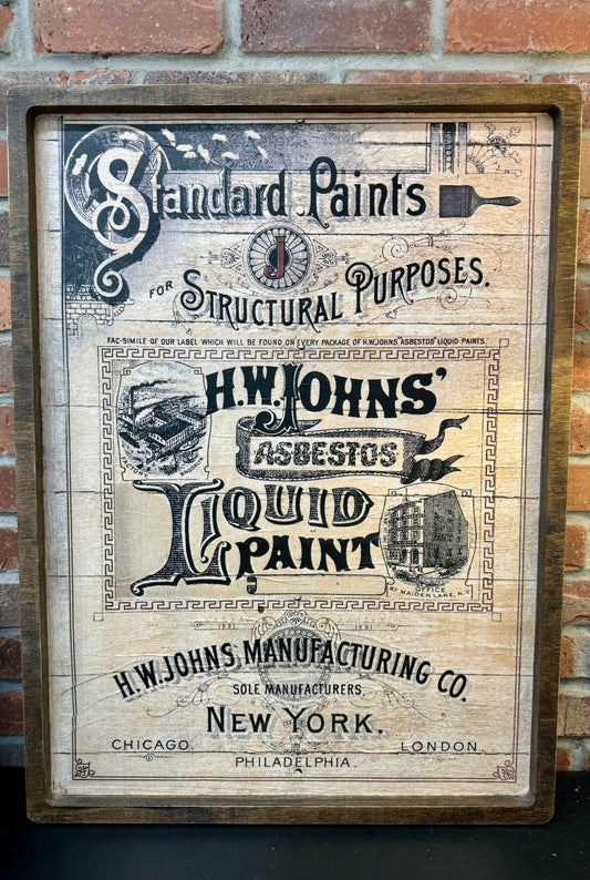 Standard Paints Wood Framed Sign