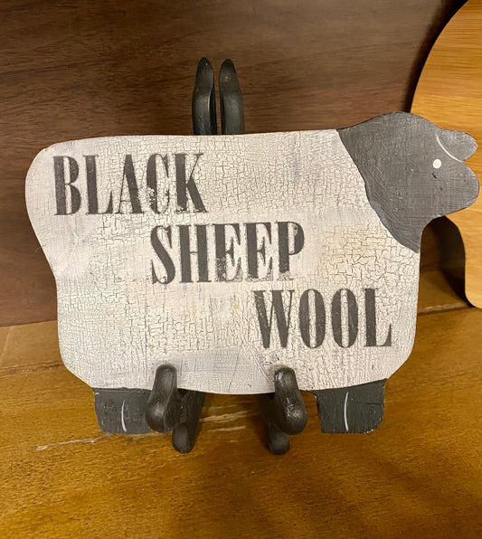 Crackled Wooden Sheep Sign