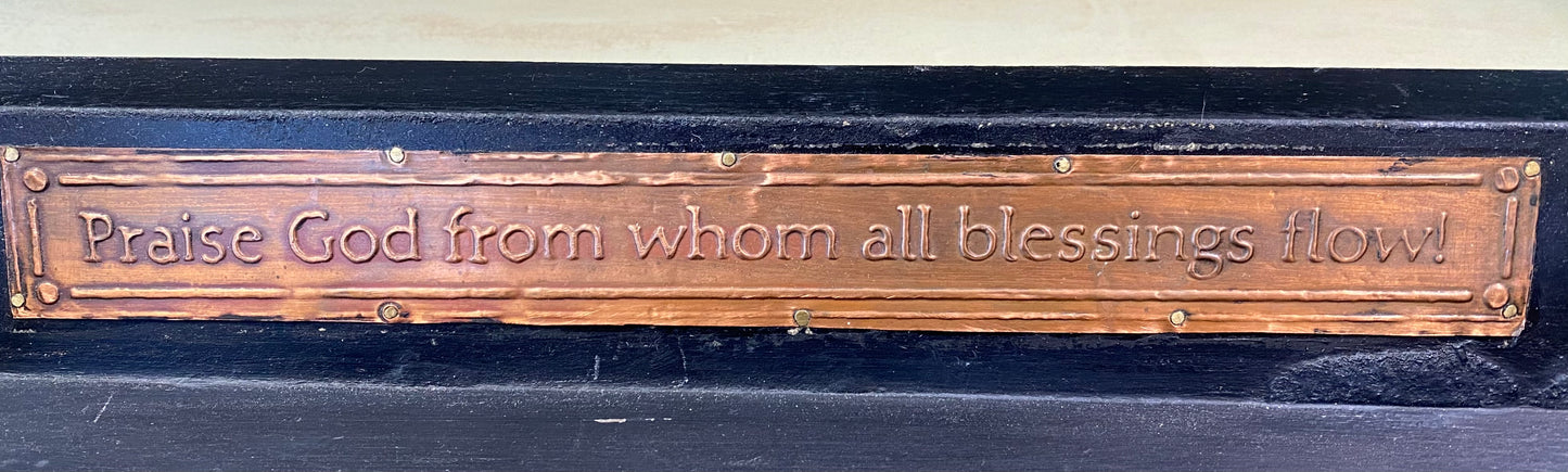 Black Wooden Tray with Copper Quote Detail