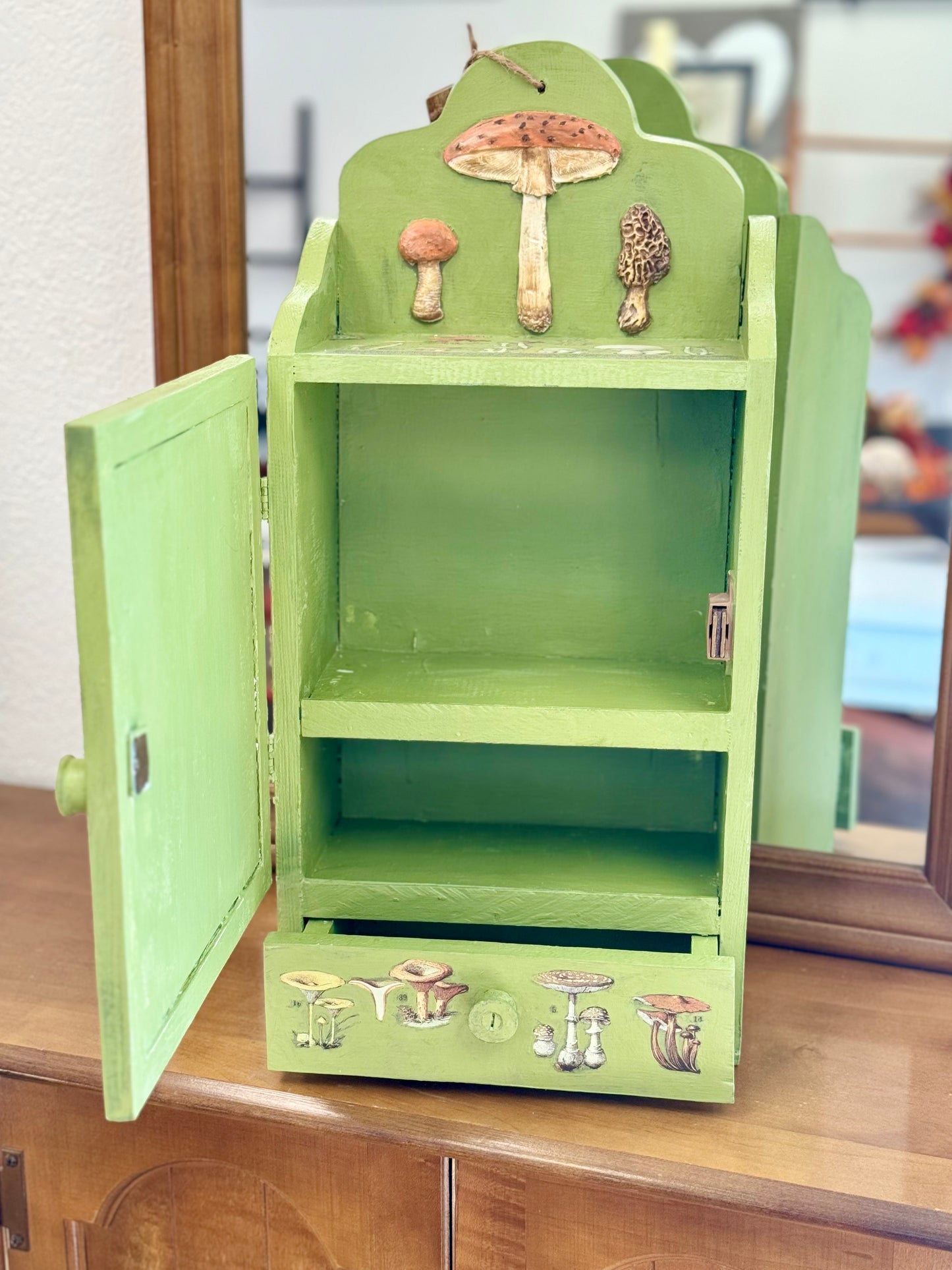 Mushroom Mini Cabinet with Drawer