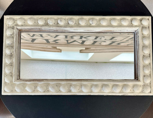 Distressed White Rectangular Mirror